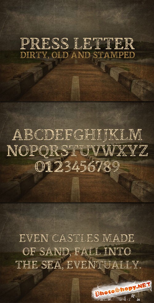 WeGraphics - Press Letter - A Dirty Stamped Font