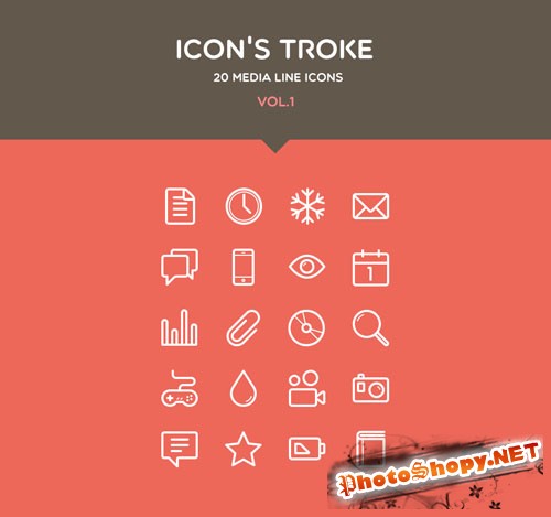 Pixeden - Flat Stroke Line Icons Set Vol1