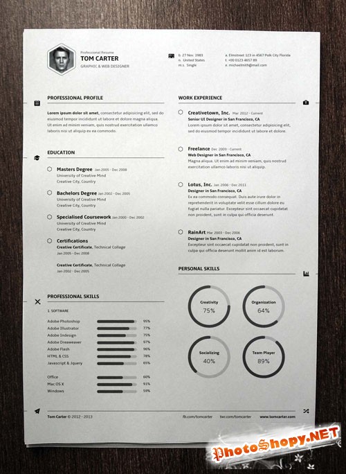 Pixeden - Simple Resume Template vol3