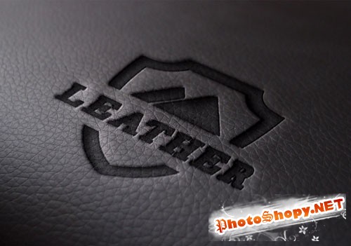 Pixeden - Leather Logo Mock-Up Template