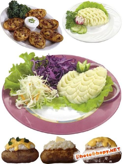 Картофельное пюре и запеченый картофель
