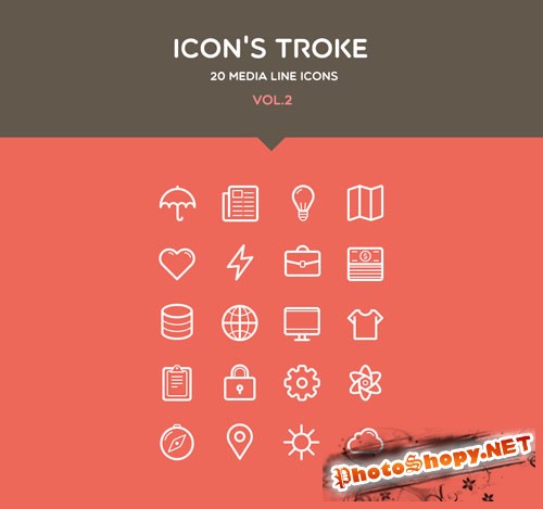 Pixeden - Flat Stroke Line Icons Set Vol2