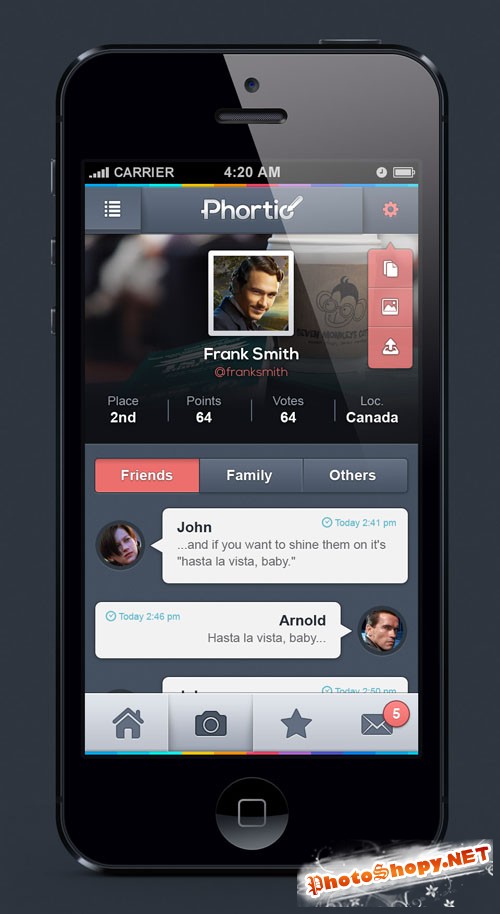 Pixeden - Phortio iPhone App UI Kit Psd