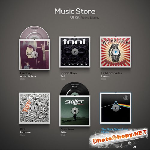 Pixeden - Psd Music Store UI Kit