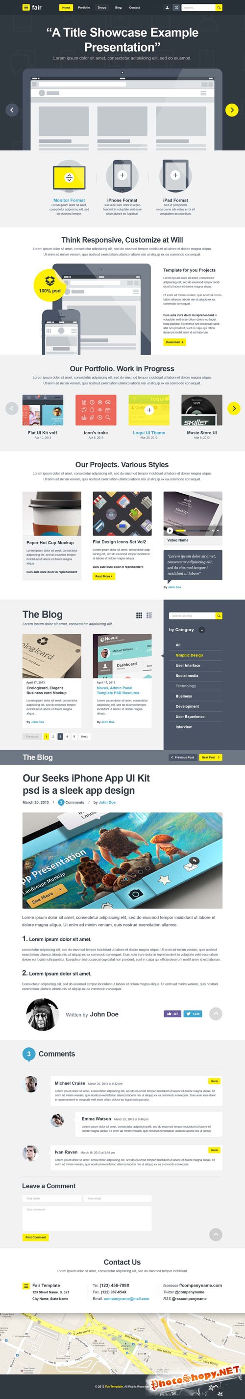 Pixeden - Fair Psd Flat UI Web Template