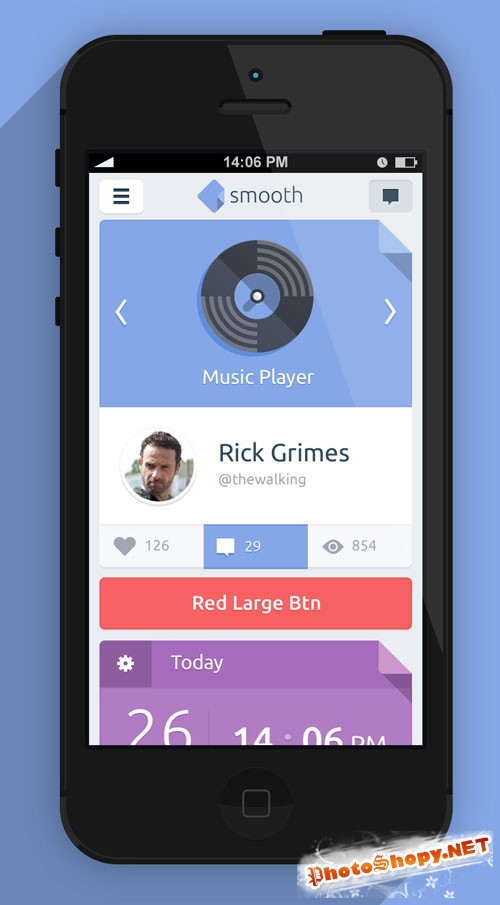 Pixeden - Smooth iPhone App UI Kit Psd