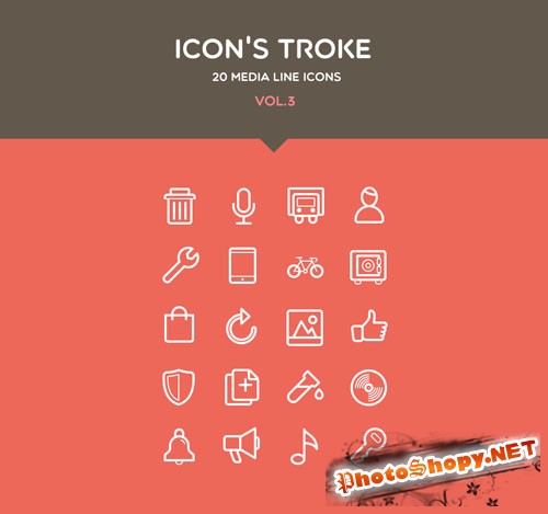 Pixeden - Flat Stroke Line Icons Set Vol3