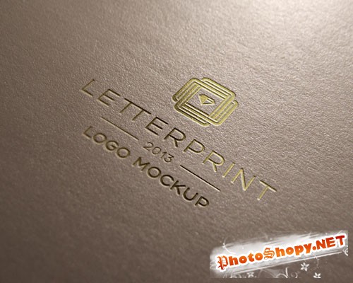 Pixeden - Gold Relief Logo Mock-Up Template