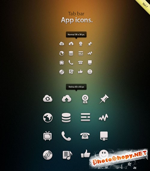 Pixeden - Tab Bar Icons iOS vol7