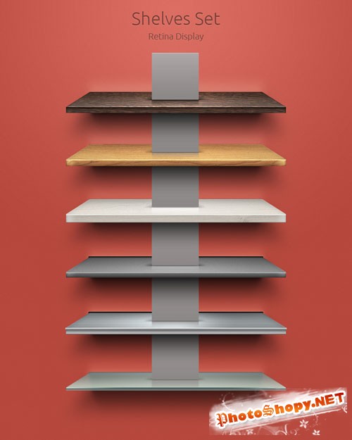 Pixeden - Psd Shelves Set