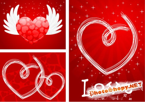 Love Cards PSD Template #3