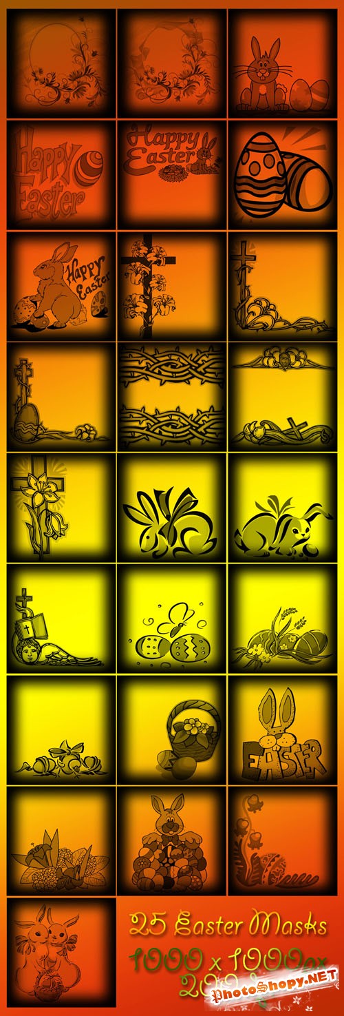 25 Easter Masks PNG Clipart