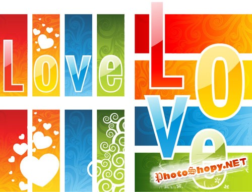 Love Cards PSD Template #1