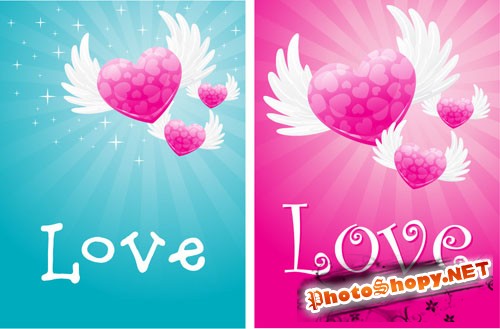 Love Cards PSD Template #2