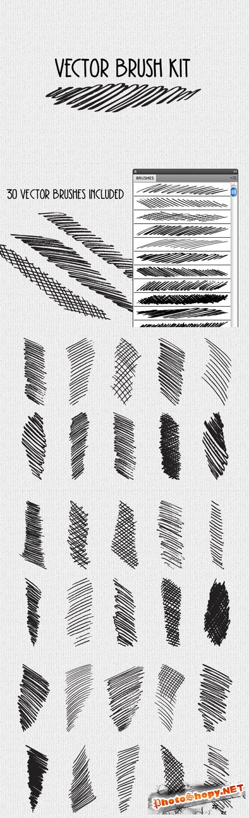 WeGraphics - Vector Cross Hatch Brush Kit