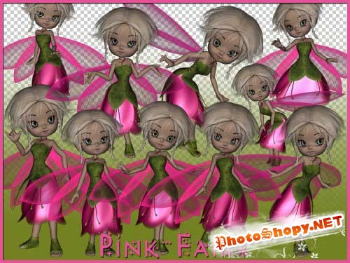 Сказочный набор с феями для скрапбукинга - Розовые феи