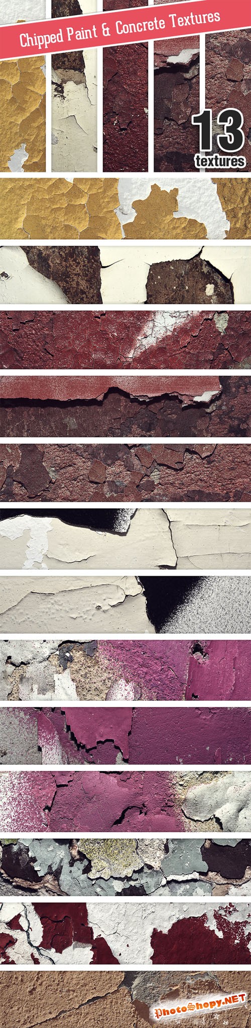 Designtnt - Chipped Paint Concrete Set 1
