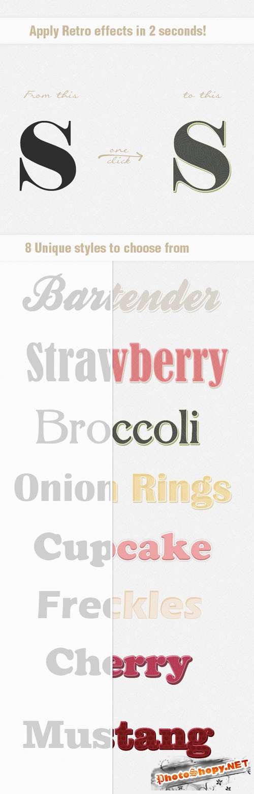 Designtnt - Minimal Retro Text Styles Set 2
