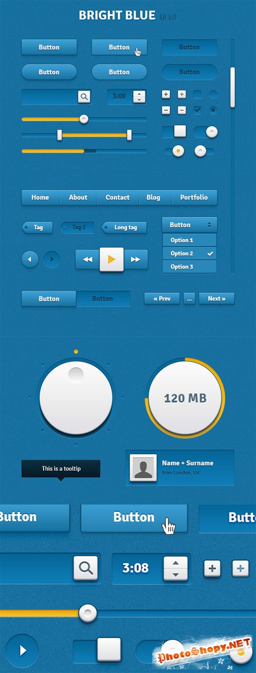 WeGraphics - Bright Blue UI Kit - Retina Ready