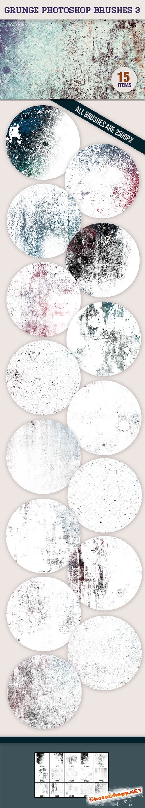 Designtnt - Grunge Photoshop Brushes Set 3