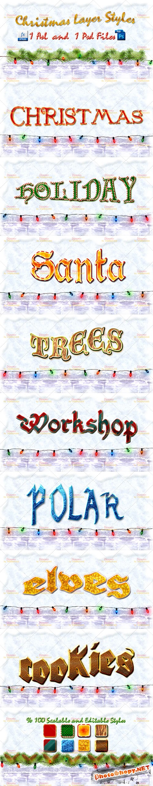 Christmas Photoshop Layer Styles