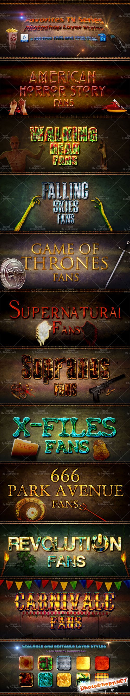 Favorites TV Series Photoshop Styles