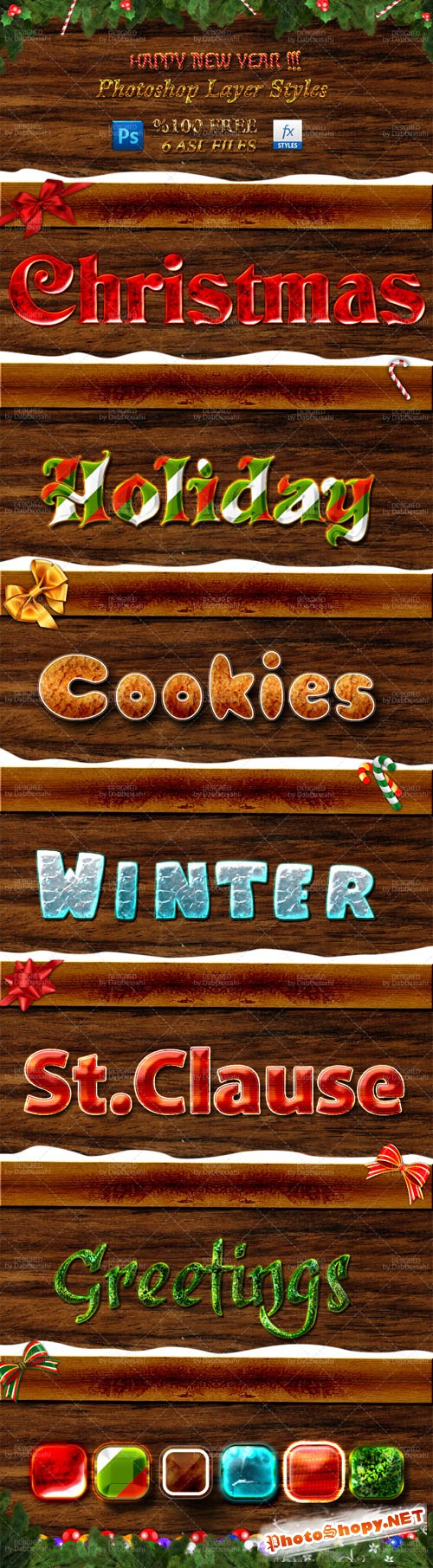 6 Christmas Photoshop Styles