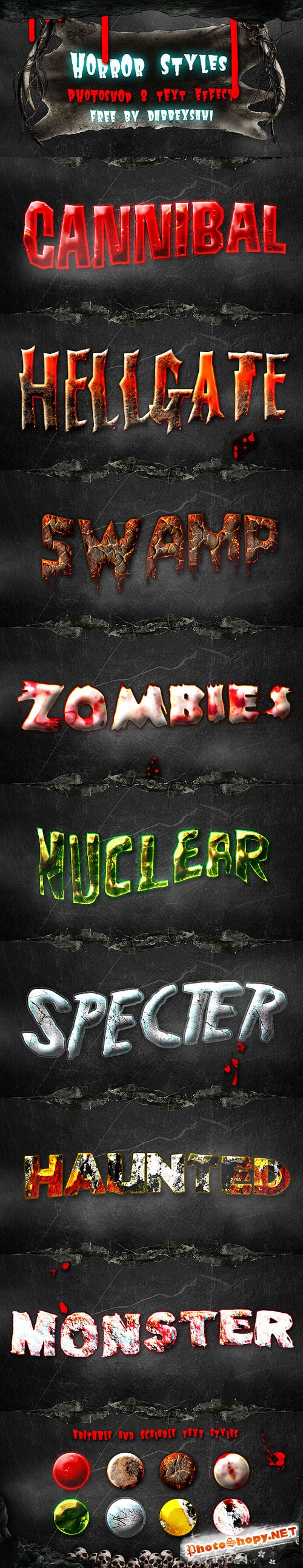 Horror Photoshop Styles