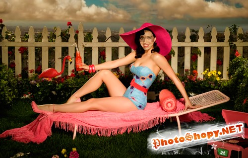 Шаблон для фотошопа  - Девушка на солнце