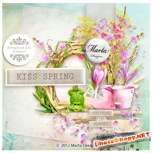 Весенний набор для скрапбукинга - Поцелуй весны