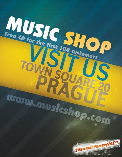 Music Shop Flyer/Poster PSD Template