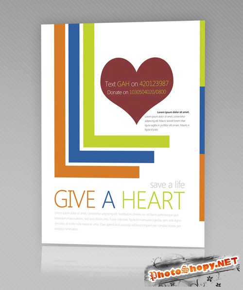 Give a Heart Flyer/Poster PSD Template