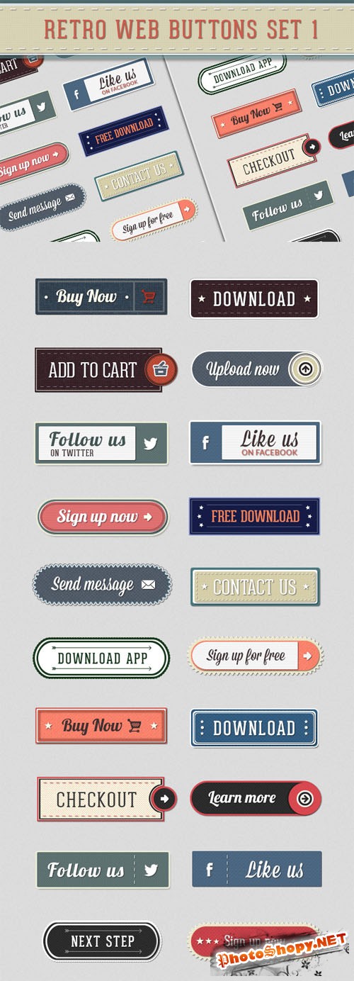 Designtnt - Retro Web Buttons
