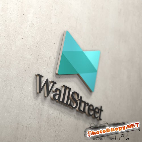 Pixeden - 3D Wall Logo Mock-Up Template