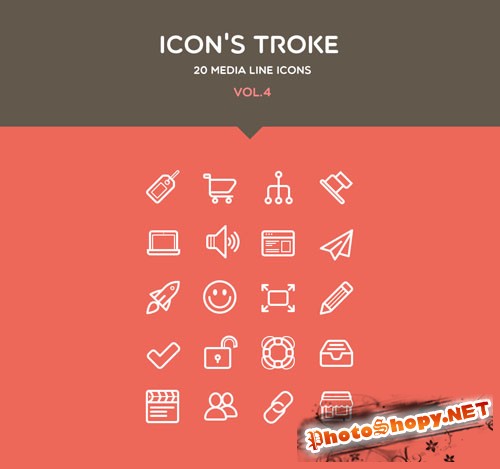 Pixeden - Flat Stroke Line Icons Set Vol4