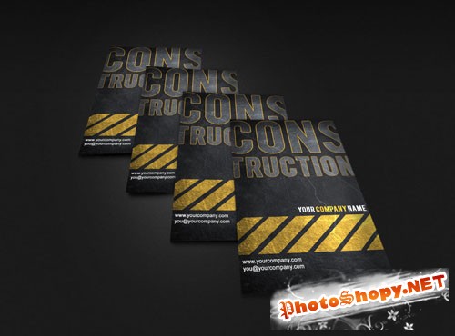 Construction Business Card PSD Template