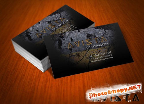 Avista Construction Business Card PSD Template