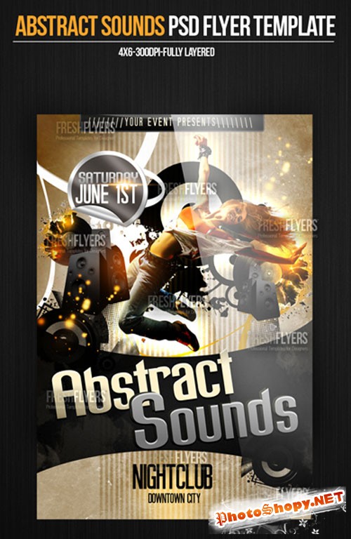 Abstract Sounds Party Flyer/Poster PSD Template