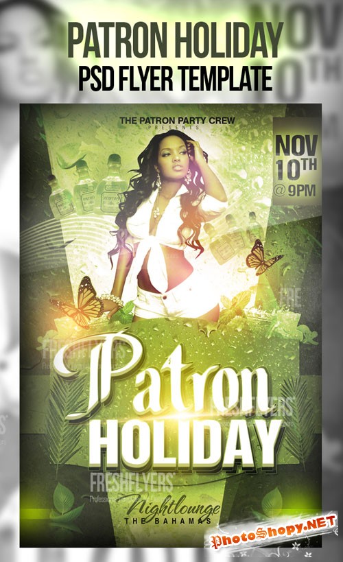 Patron Holiday Party Flyer/Poster PSD Template