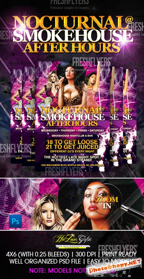 Noctornal After Hours Flyer/Poster PSD Template
