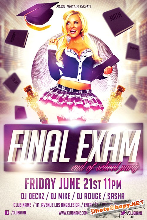 Final Exam Party Flyer/Poster PSD Template