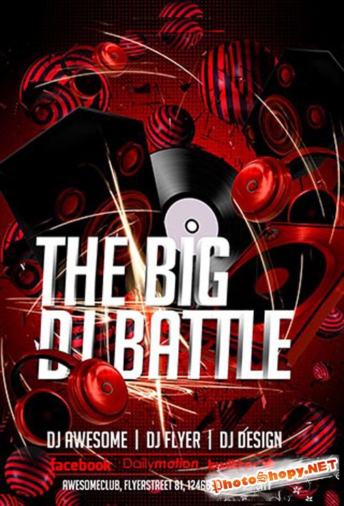 DJ Battle Party Flyer/Poster PSD Template