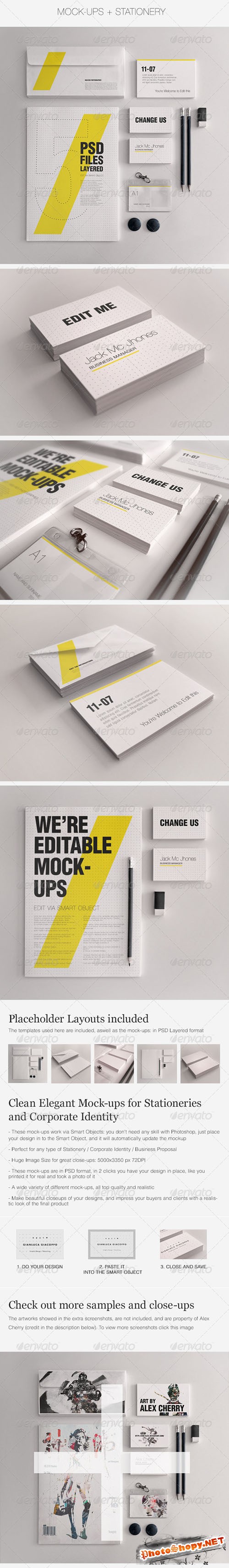 GraphicRiver - Realistic Stationery Mockups Set 1- Corporate ID 3358091