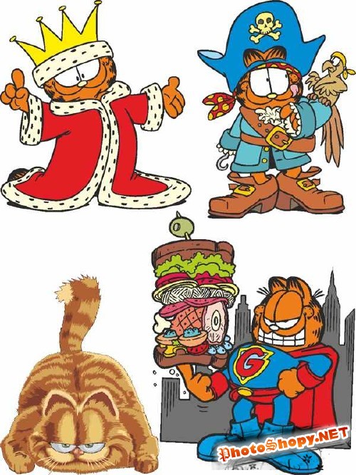 Кот Гарфилд - векторный сток