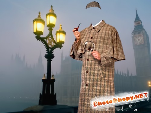 Шаблон для фотошопа  - Шерлок Хомс