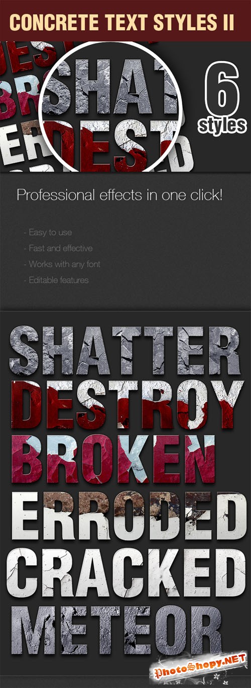 Designtnt - Concrete Text Styles Set 2