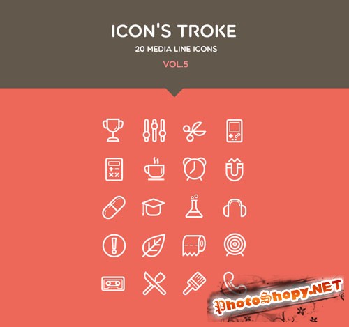 Pixeden - Flat Stroke Line Icons Set Vol5