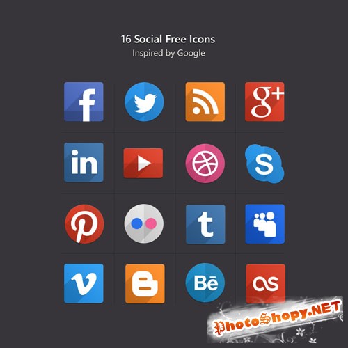 Pixeden - Psd Flat Social Icons