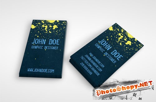 Grunge Splatter Business Card PSD Template 2