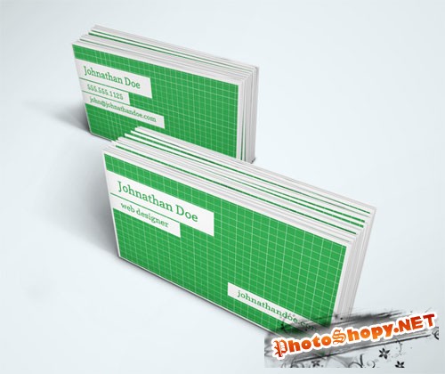 Grid Pattern Business Card PSD Template